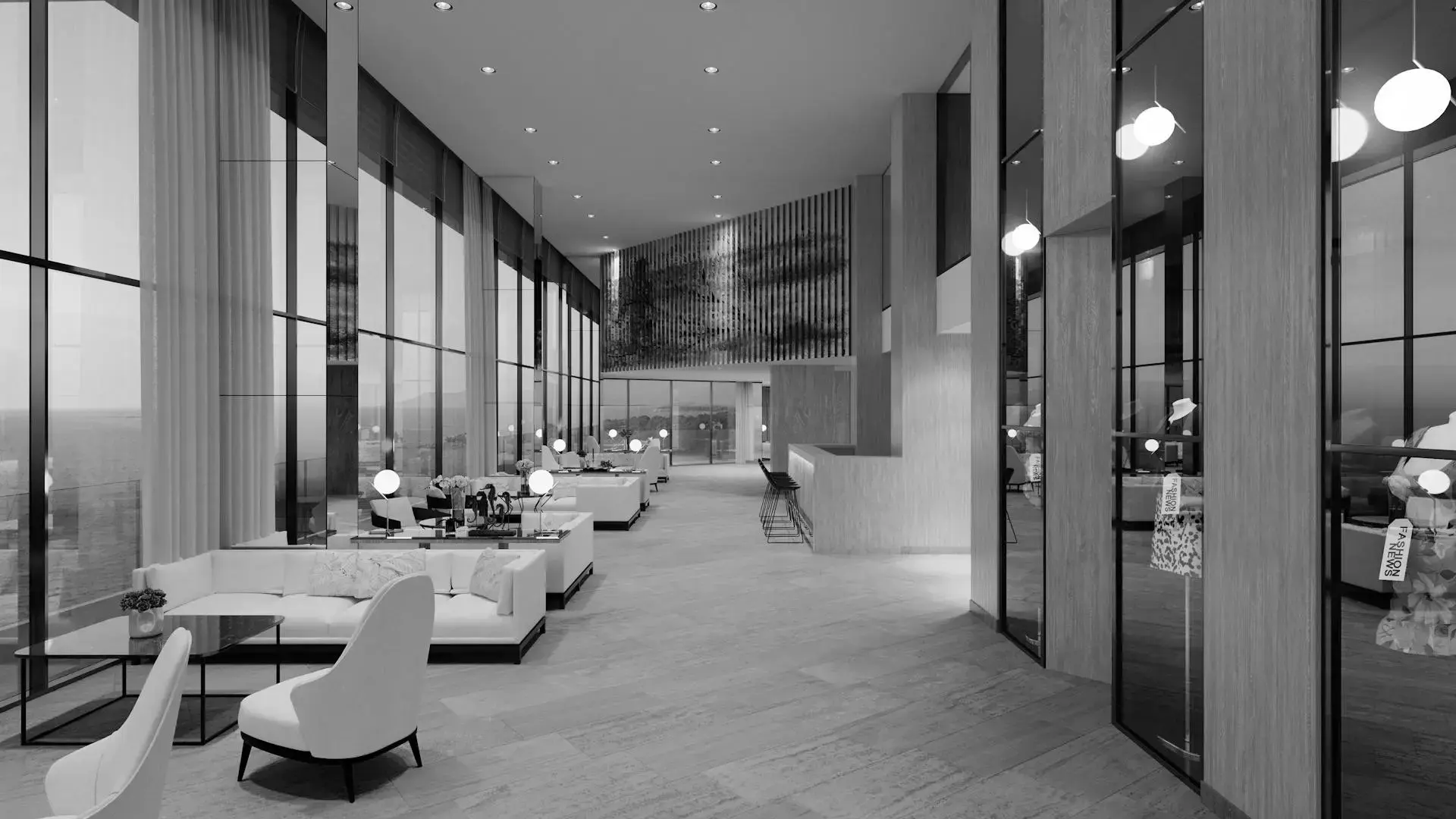 Lobby de recepcion de edificio