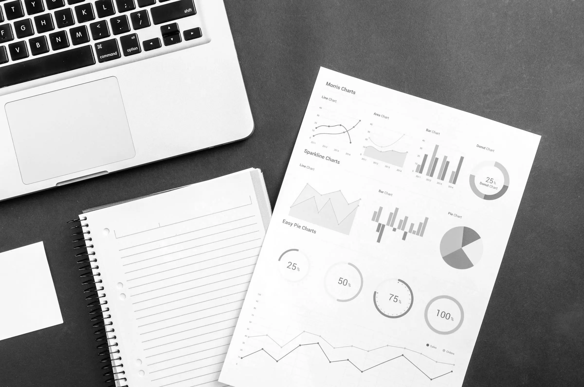 Espacio de trabajo con analiticas